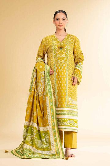 Nishat Linen 3 Piece - Flatbed Paste Embroidered Suit - 42501659 Online Shopping